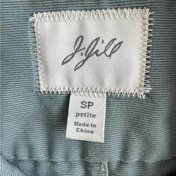 J. Jill Women's Jacket size Small Green Cargo Button Front Ribbed Textured Denim - Picture 9 of 10